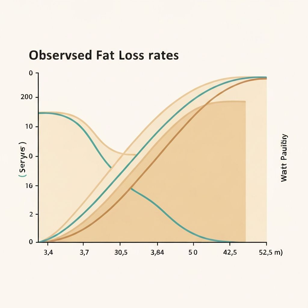 Clean vector chart showing range of observed fat loss rates